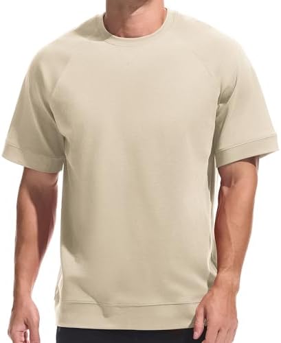 VEIISAR Men's Heavy Weight Crew Neck 100 Cotton Pique Thick T