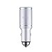 OXA Safety Hammer, 24W/2*2.4A Smart USB Car ChargerPortable Travel Car Cigarette Charger (Silver, 2USB)