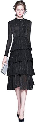 Jpバレンタインデー レディース ワンピース 春秋 ティアードワンピース サーキュラーワンピース 洋服 ブラック オシャレ ドレス フォーマル 気質 パーティー お呼ばれ ワンピース チュニック 通販 Amazon