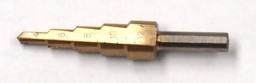 5 PC HSS Titanium Step Drill Bits Set Metric Sizes Bits ,Shank 1/4", 5/16”, 3/8”