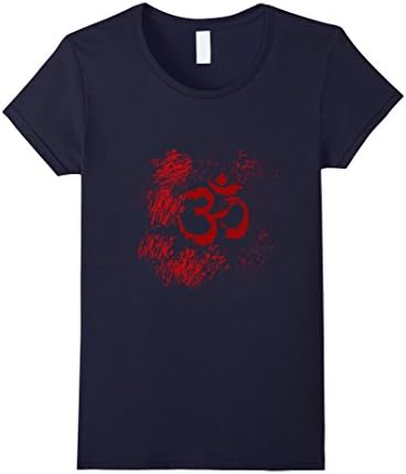 Womens Red Om Sacred Spiritual Sound And Hindu Symbol TShirt Medium Navy
