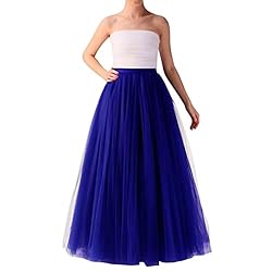 WDPL Women's Long Tutu Tulle Skirt A Line Floor
