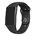 GHIJKL Sports Band Compatible Fitbit Charge 2, Soft Silicone Replacement Wristband for Fitbit Charge 2, Women Men, Small, Black with Blck Button
