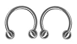 Pair of 18g Circular Barbells- Steel Horseshoe Cartilage Earring-Lip Hoop-18 gauge Earring