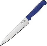 Spyderco Kitchen Utility SpyderEdge Knife, 6-Inch, Blue
