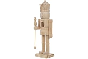 HL HOME Wood Nutcracker With Staff Christmas Decoration Gift