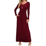dearcase maxi dress DEARCASE Maxi Dress for Women Short Sleeve Casual Summer Loose Plain Comfy Long Dresses with Pockets