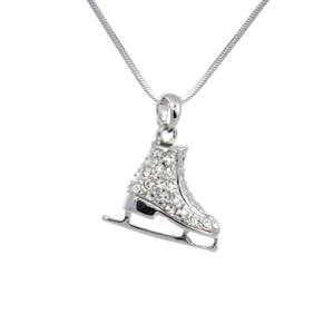 CFG ONLINE Crystal Ice Skate Charm Pendant Necklace