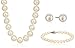 Sterling Silver White 6-7mm Freshwater Cultured Pearl Necklace, Bracelet and Earrings Set