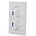 BATIGE 2 -Port Dual USB 3.0 Keystone Wall Plate Charger Outlet Mount Socket Face Plate Cover Panel Dock Station
