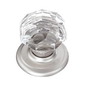 GAINSBOROUGH #83610 Dummy Door Knob SONATA CRYSTAL & SATIN NICKEL