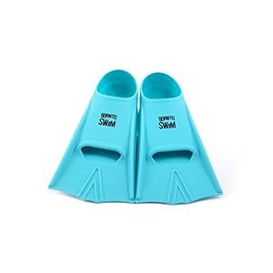 BornToSwim Kinder Junior Silikon Kurze Trainingsschwimmflossen für Schwimmtraining Bequeme Flossen Trainingsflossen, Türkis, 30-32 EU 2 Schnorchelmasken 31Vojy17hHL. SS300 Weicher Silikonabsatz
Flexible Spitze zur Entlastung des Knöchelgelenks
Anti-Rutsch-Haftung