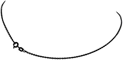 Sterling Silver Black Rhodium Cable Chain - 16"