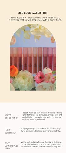 3CE BLUR WATER TINT(4.6g) soft lip with less smear with a blurry finish (#PINK GUAVA) with sun cream(1ml*3ea) with sun cream(1ml*3ea)