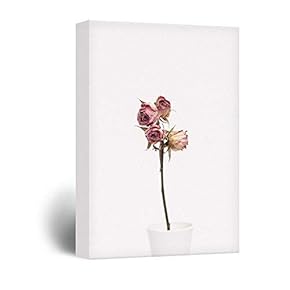 Canvas Wall Art - A Dried Rose in a White Porcelian Vase - Giclee Print Gallery Wrap Modern Home Art Ready to Hang - 12x18 inches