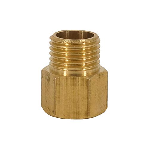 Vogueing Tool Brass Tap Connector M3/8" to F3/8" BSP Thread Connector Female & Male Straight Reducer Connector for Washing Machine, BSP Garden Hose, Water Pipes (2Pcs)