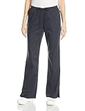 Cherokee Women's WW Flex Mid-Rise Moderate Flare Drawstring Scrub Pant, Pewter, Small