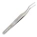 False Eyelash Applicator - FEITA Professional Curved Eyelashes Extension Tweezer for Easy Lashes Application and Removal - Silver - 1Pc