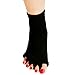 1 Pair Yoga GYM Massage Five Toe Separator Socks Foot Alignment Pain Relief Hot (One Size, A-Black)