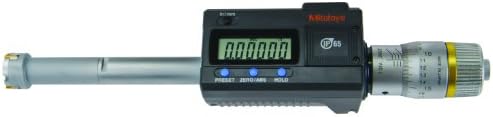 Mitutoyo 468-274 Digimatic Holtest LCD Inside Micrometer, Three-Point, 4-5"/101.6-127mm Range, 0.0001" Graduation, +/-0.00025" Accuracy