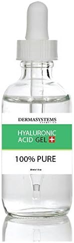 DermaSystems 100% Pure Organic Hyaluronic Acid Liquid for Face โ Natural Facial Moistrurizer, Collagen Booster, Effective in Anti Aging, Dark Line Anti Wrinkle, Ideal for Vegan, Dry & Oily Skin