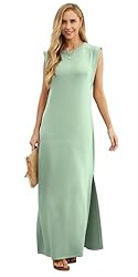 GRECERELLE Womens Summer Crew Neck Casual Loose