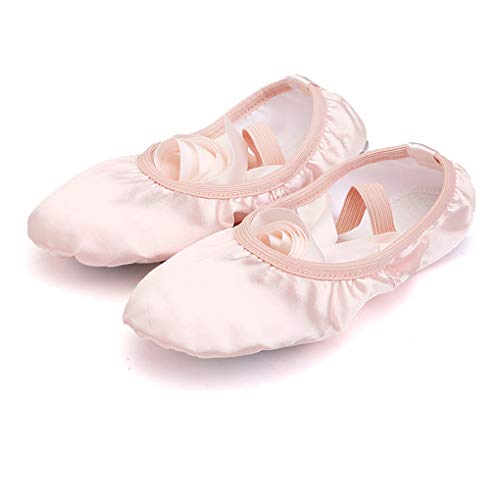 Chimei Ballet Dance Shoes for Goddler Girls Kids Women Pink Red Slipper Satin Flat Physical Shoe