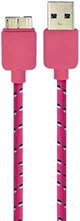 Gonezon Hot Pink 10FT 3M Nylon Braided Durable Universal USB 3.0 Micro Charger Sync Data Rapid Charging Cable USB Cord Wire + Dolphin Decorate Strap For Samsung Galaxy Note 3 N9000/N9005 Galaxy S5 Nokia Lumia 2520 Tablet /Tab Pro 12.2