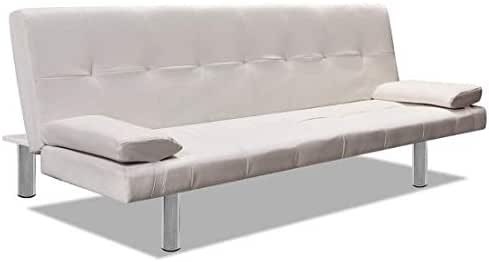 Sofá cama moderno de 3 plazas, piel sintética, reclinable ...