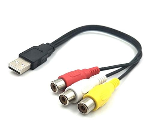 Halokny USB to 3 RCA Cable, 8 inch USB 2.0 A Female to 3RCA Male Audio ...
