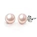 EVER FAITH 925 Sterling Silver AAA Pink Freshwater Cultured Pearl Button Stud Earrings - 8MM