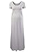 Jinson Women's Basic Maternity Soild Short Sleeve Long Maxi Dress Vestido with Empire Waist for Pregnancy Grey M