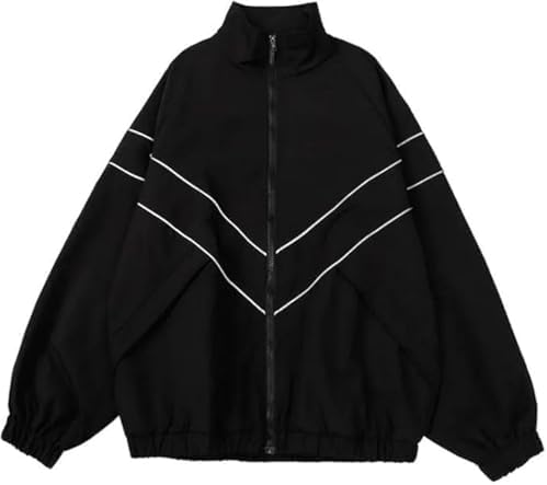 Amazon.com: Y2K Stand Collar Jacket Preppy Oversize Long Sleeve