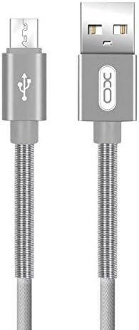 Unbreakable Braided Micro USB Charging Cable 2.4A Fast Charging Cable 1 Meter for Android Phones (Gray)