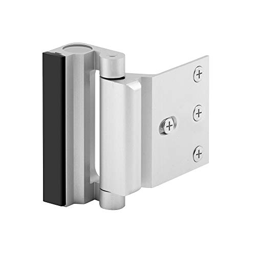 Home Security Door Lock, Upgrade Easy Open Childproof Door Reinforcement Lock with 3" Stop Withstand 800 lbs for Inward Swinging Door, Nightlock Deadbolt Defend Your Home (Silver)