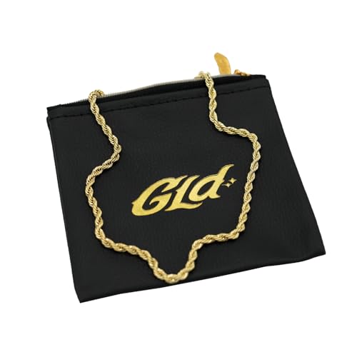 GLD Rope Chain - Gold-Plated Rope Chain with Exclusive Storage Travel Pouch - Snatch-Proof Clasp, Sweat-Proof and Fade-Resistant - Lifetime Quality, Designed in Miami