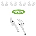 Beam Electronics Ear Hooks Covers Accessories Tips Compatible in Apple AirPods EarPods Headphones/Earphones/ Earbuds [Secure Fit, Anti-Slip Guaranteed] [Built Adventure] (4 Pairs) (Clear)