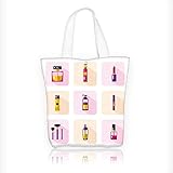 Canvas Tote Handbag vector flat style icons beauty
