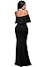 AlvaQ Women's Sexy V Neck Ruffle Off The Shoulder Evening Long Maxi Party Dress Plus Size Black