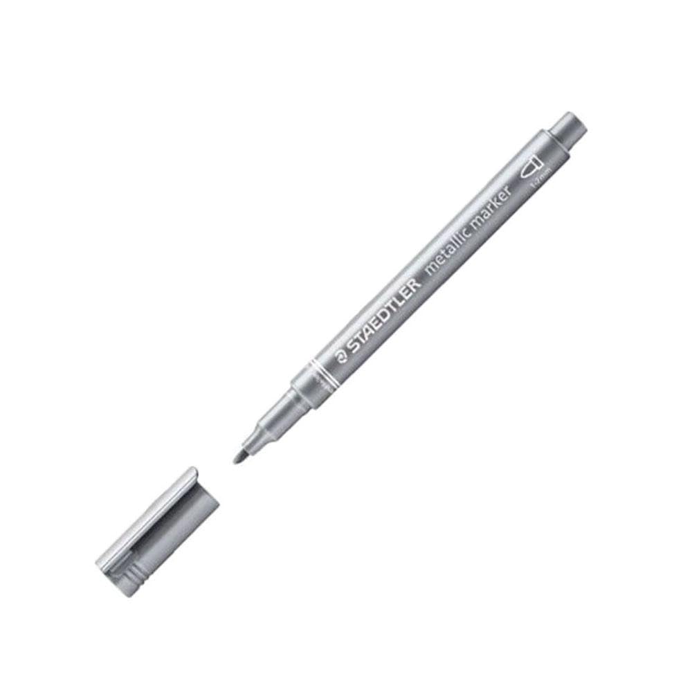 Staedtler Permanent Marker, Round tip, 1-2 mm 1 Marker Silver