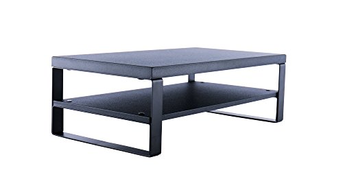 JackCubeDesign 2-Tier Laptop Monitor Stand Computer Shelf Riser Desktop Notebook Organizer Storage Saving Space Holder(Black, 16.7 X 9.3 X 5.5 inches) – MK425A