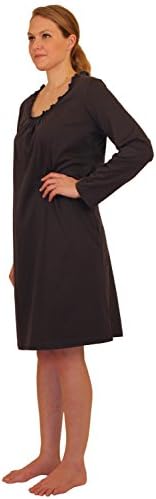 ApparelNY Cotton Jersey Printed Night Shirt-Gown, Solid, X-Large