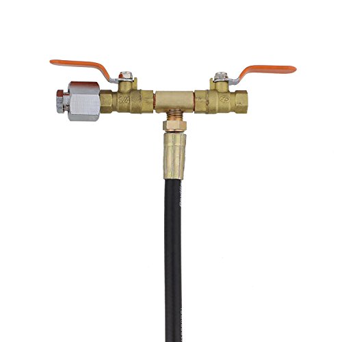 CO2 Gas Refill Station – Hose with 1/4" Inch Fittings & Dual Valve – Fill Beer Brew Keg, Aquarium, Paintball, Welding Tank Refiller