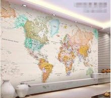 3d wallpaper custom mural non-woven 3d room wallpaper Elegant light colour version of the map world photo wallpaper
