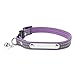 Mogoko Personalized Breakaway Cat Collar, Reflective Customized Kitten Pet Collar with Engraved ID Name Plate and Bell(Purple) 7.8