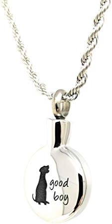 KC KATIE COLLECTION BY URNSELLER Good Boy Dog Pet Keepsake Jewelry Memorial Necklace Chain to Hold Ashes or Fur for Men and Women