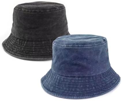 3Pcs Washed Cotton Bucket Hats for Women and Men,Fishing Hat  display picture 1