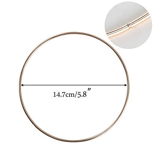 ManYee Dream Catcher Metal Rings 10Pcs 6 inch Metal Ring Hoops Macrame Rings for Dreamcatchers Crafts and Wedding Decor Gold