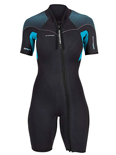 Henderson Thermoprene PRO 3mm Womens Front Zip Wetsuit 14 Black/Aqua - Thumbnail 3
