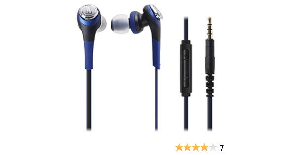 Amazon Com Audio Technica Solid Bass For Ipod Iphone Ipad Inner Ear Headphones Blue Ath Cks550i Bl Electronics